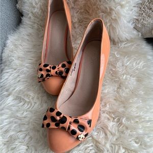 Low Heels Peach Color with Bows